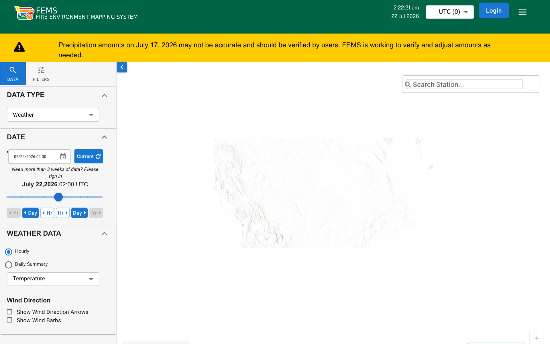 Screenshot of USDA FEMS Dashboard